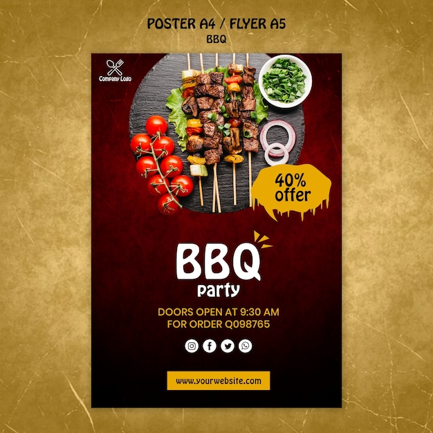 Free PSD bbq concept flyer template