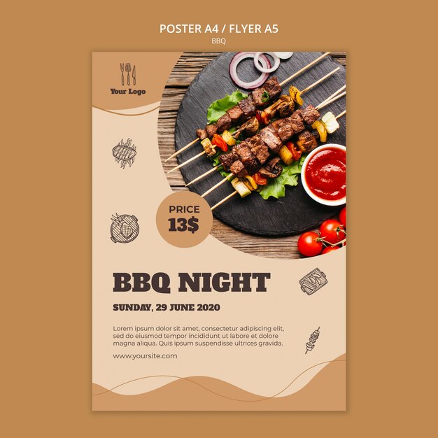 Bbq concept poster template