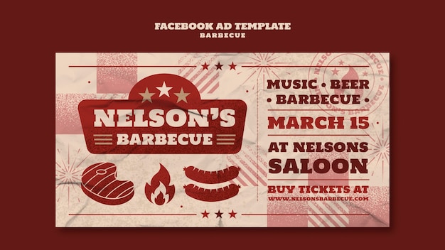 Free PSD bbq facebook ad template design