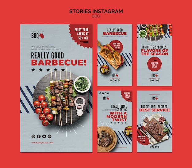 Free PSD bbq instagram stories template