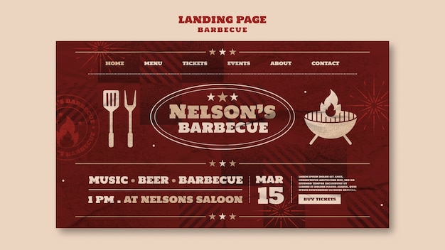 Free PSD bbq landing page template design