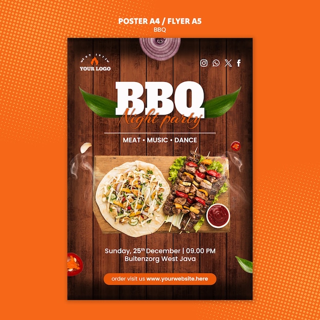 Free PSD bbq template design