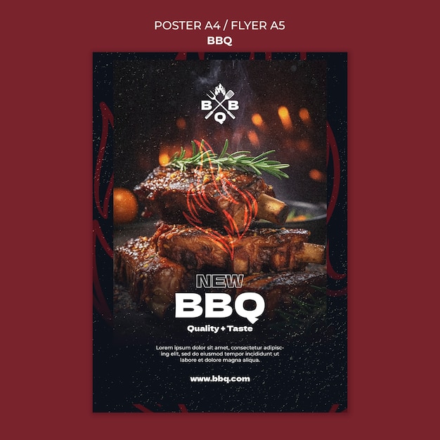 Free PSD bbq template design