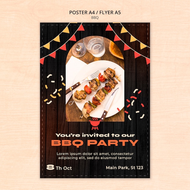 Free PSD bbq template design