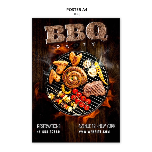 Bbq template poster a4