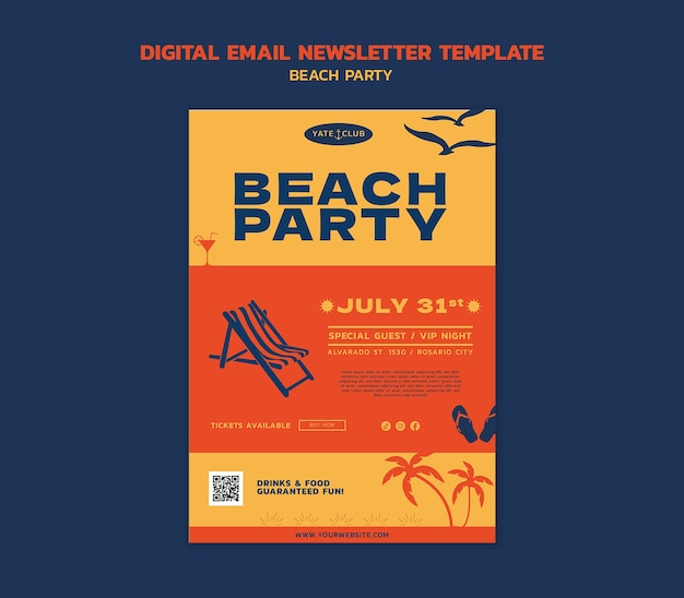 Beach party celebration template