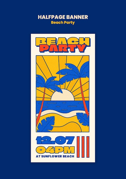 Free PSD beach party template design