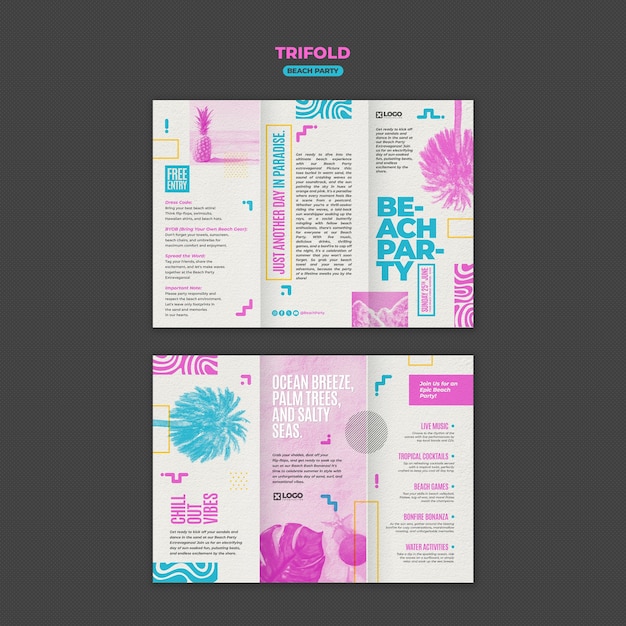 Beach party template design