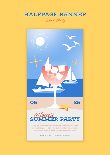 Free PSD beach party template design