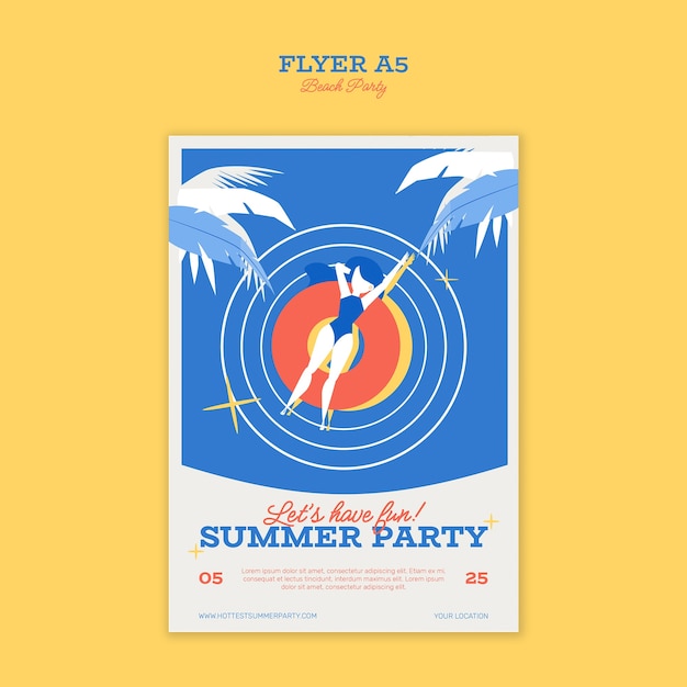 Free PSD beach party template design