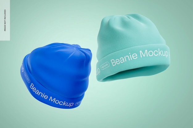 Beanie mockup front and back view