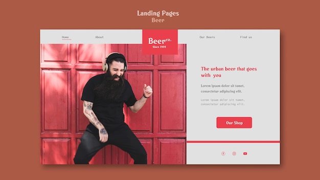 Free PSD beard landing page template