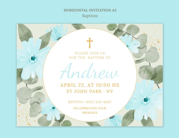 Free PSD beautiful baptism  event template