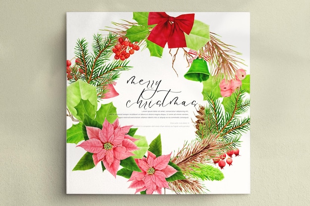 Beautiful christmas floral wreath and frame design