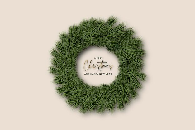 Beautiful christmas wreath with greeting message