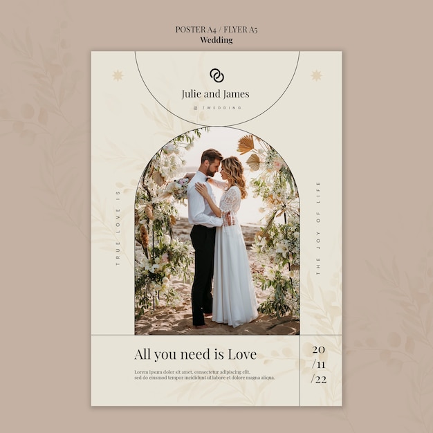 Beautiful couple poster template