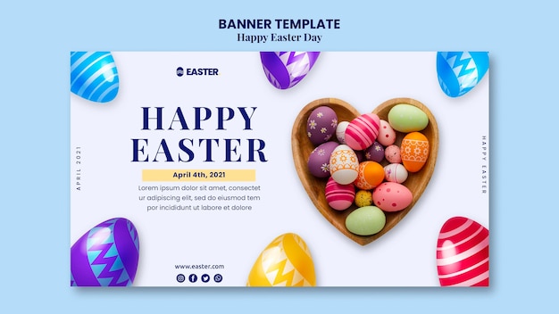 Free PSD beautiful easter day event banner template