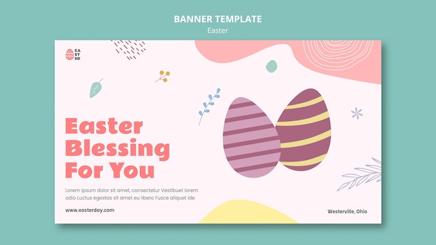 Free PSD beautiful easter day event banner template