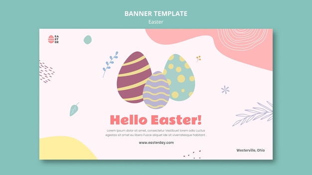 Free PSD beautiful easter day event banner template