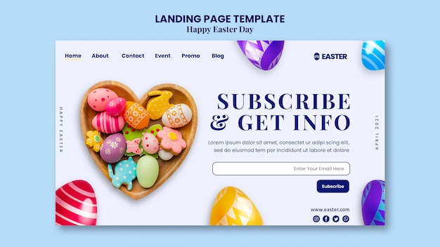 Free PSD beautiful easter day event landing page