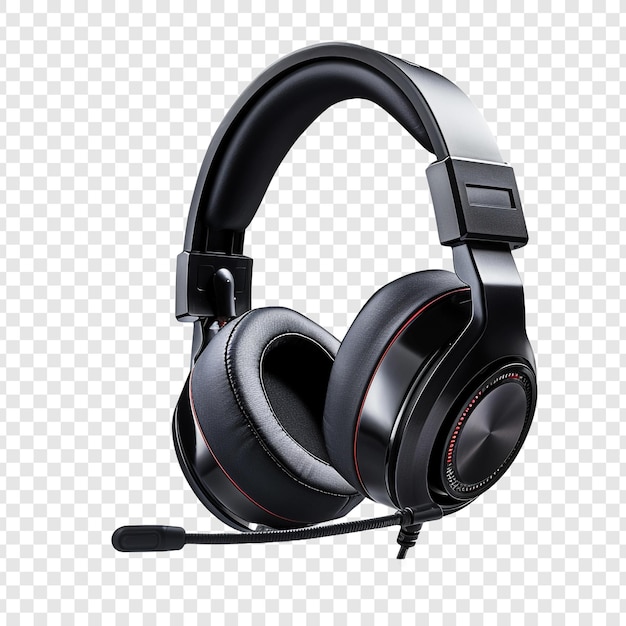 Beautiful gaming headphone isolated on transparent background