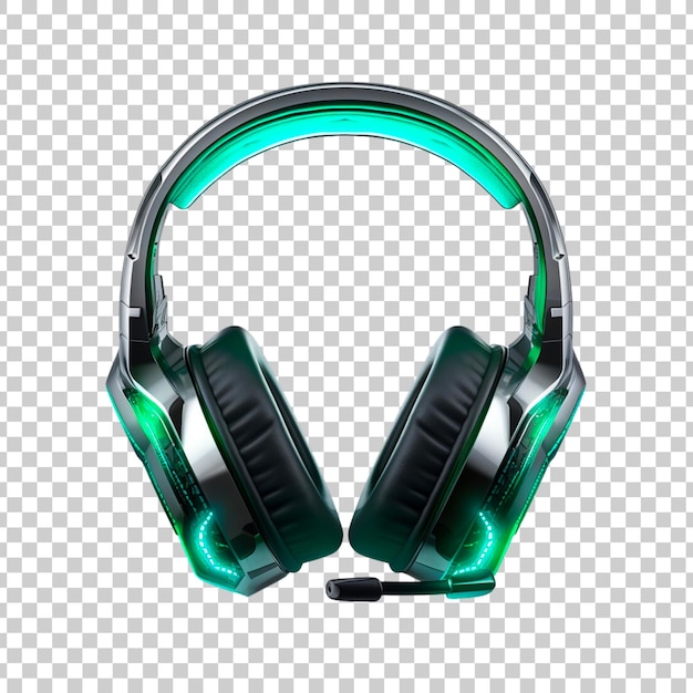 Free PSD beautiful gaming headphone isolated on transparent background