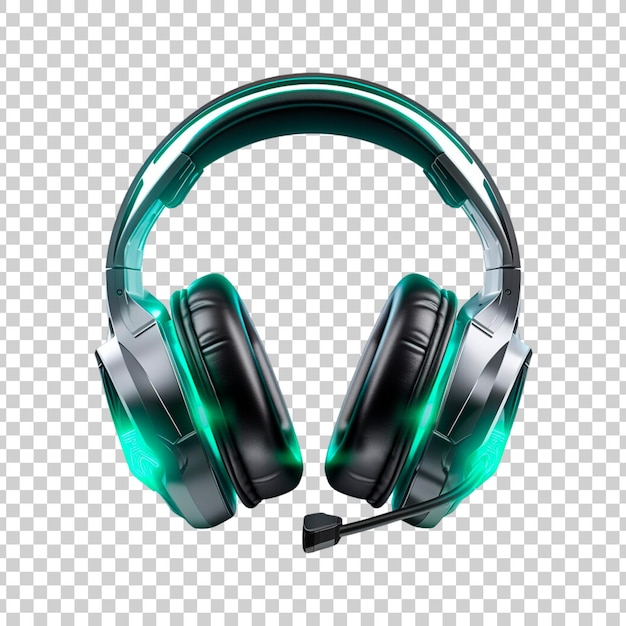 Free PSD beautiful gaming headphone isolated on transparent background