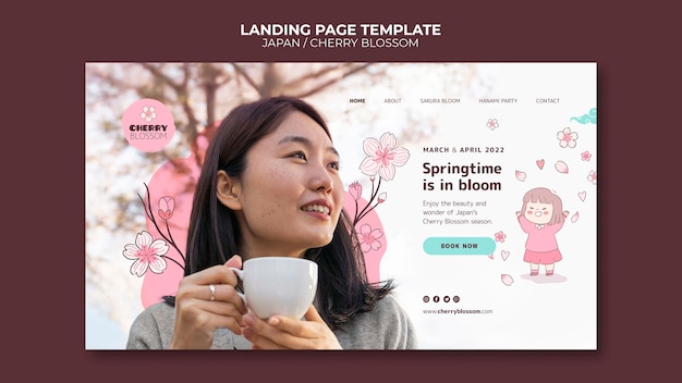 Free PSD beautiful landing page japan template