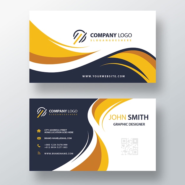 beautiful modern yellow business card