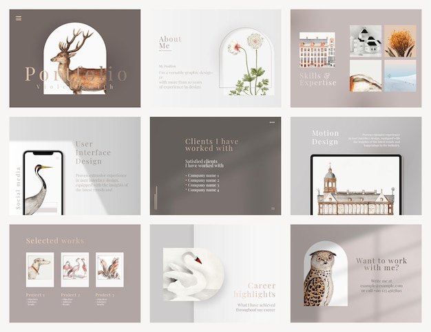 Beautiful presentation slide template psd design in minimal theme