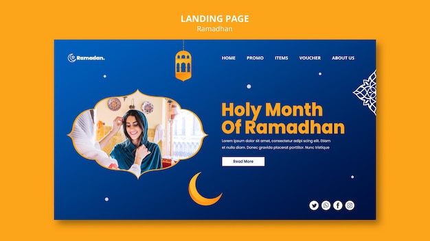 Beautiful ramadan landing page template