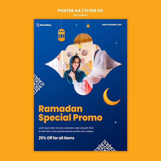 Beautiful ramadan poster template