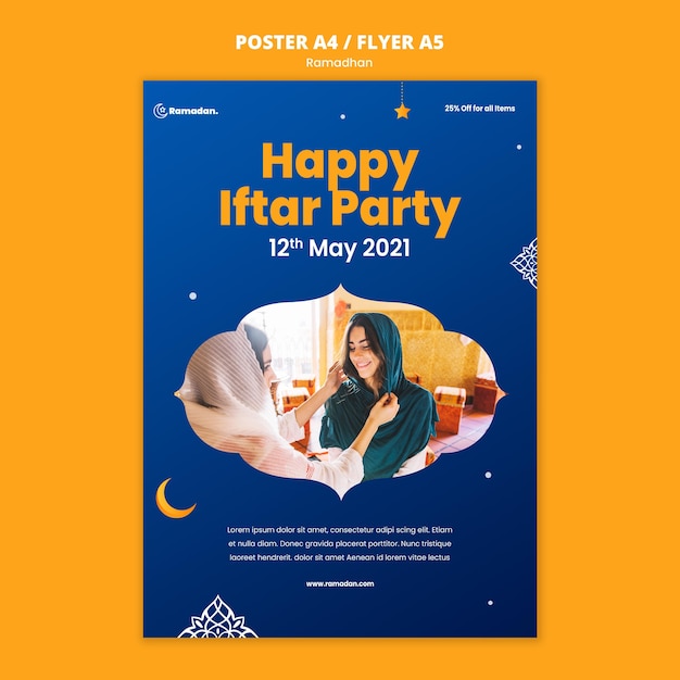 Beautiful ramadan poster template