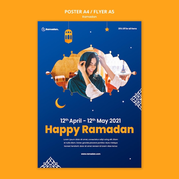 Beautiful ramadan poster template