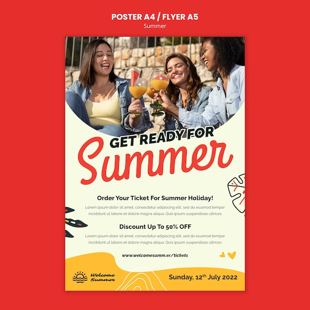 Beautiful summer template poster