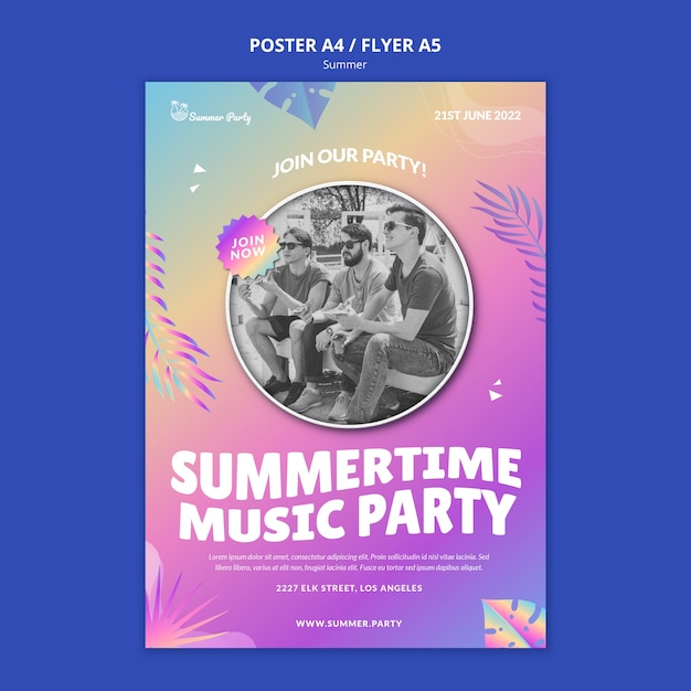 Beautiful summer template poster