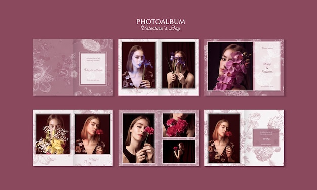 Free PSD beautiful valentine's day photo album