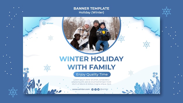 Free PSD beautiful winter holiday banner template