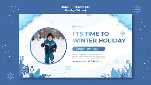 Free PSD beautiful winter holiday banner template