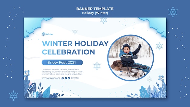 Beautiful winter holiday banner template