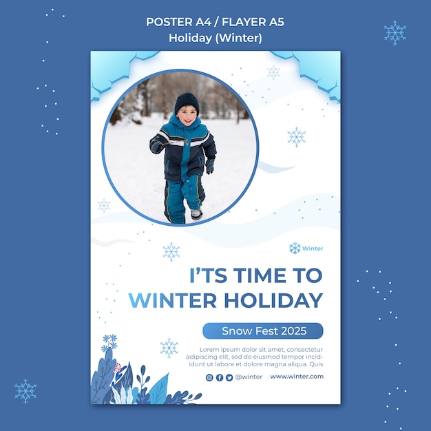 Beautiful winter holiday poster or flyer template