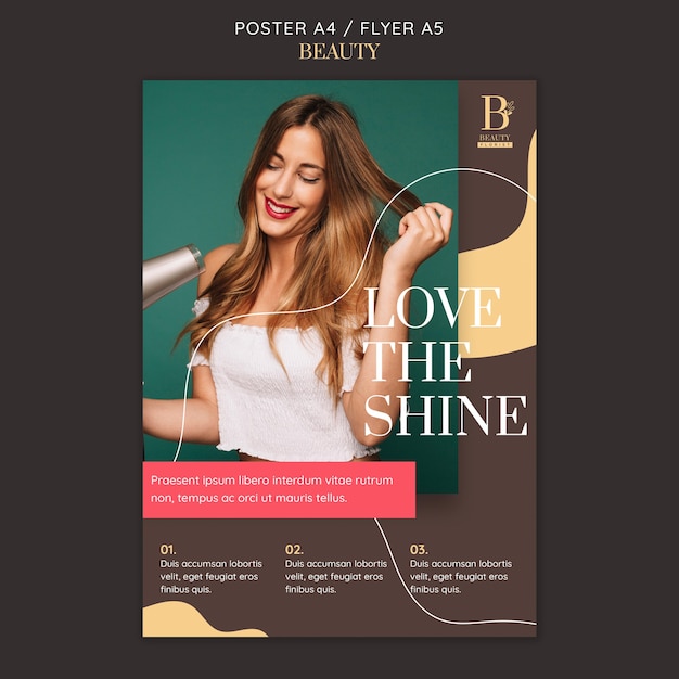 Beautiful woman flyer template