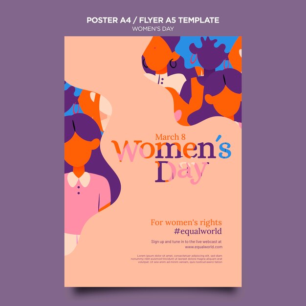 Beautiful women's day flyer template illustrated