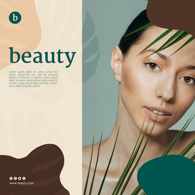 Free PSD beauty banner template with a woman