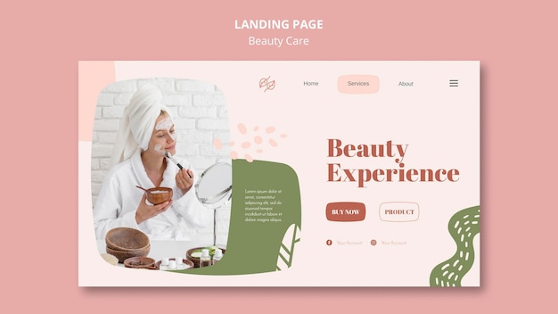 Free PSD beauty care template landing page