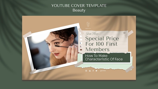 Free PSD beauty class youtube cover  template