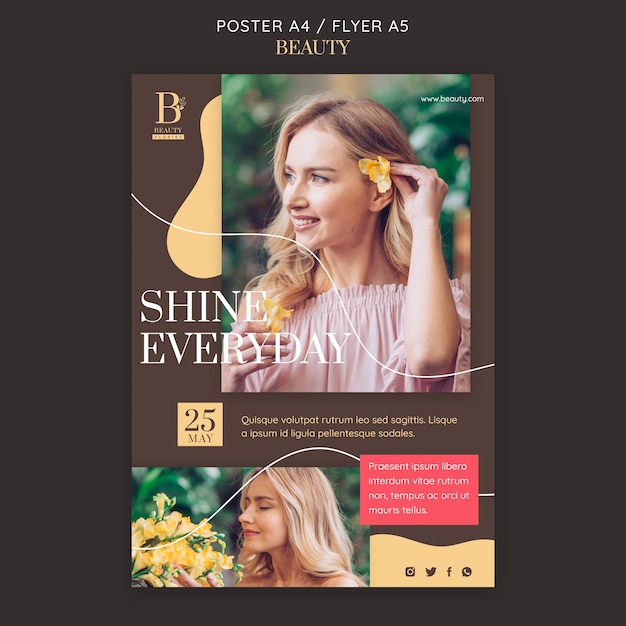 Beauty concept flyer template