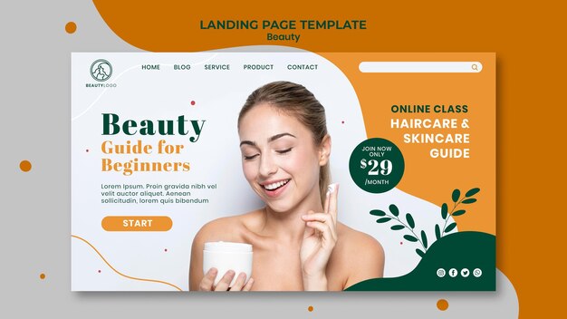 Beauty concept landing page template