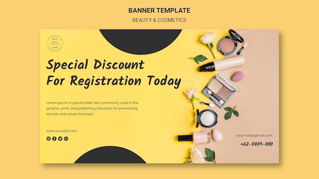 Free PSD beauty & cosmetics concept banner template