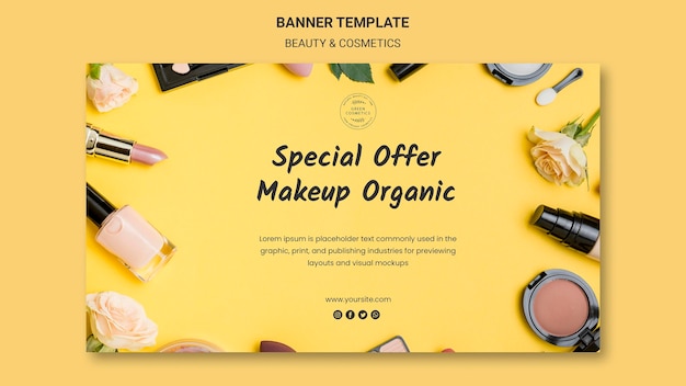 Free PSD beauty & cosmetics concept banner template